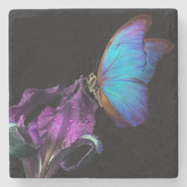 Posavasos De Piedra Iris y mariposa