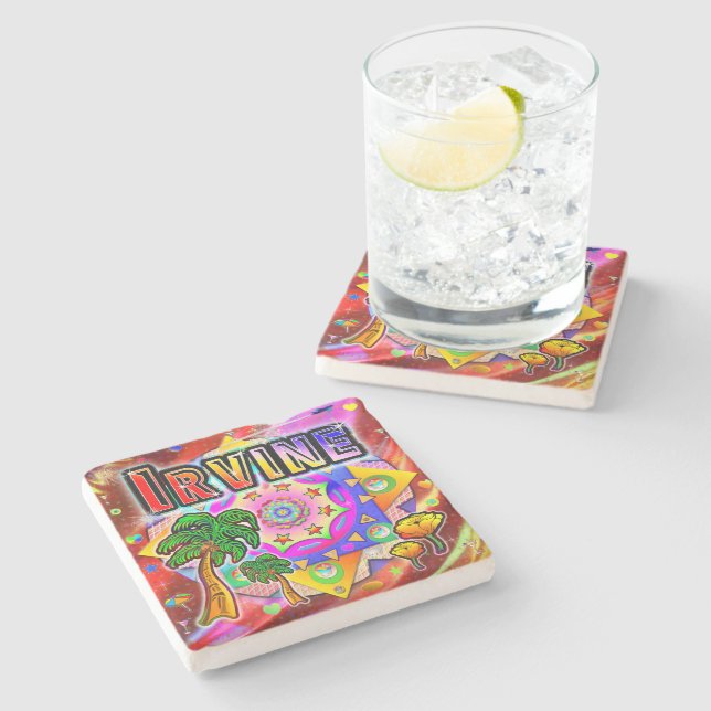Posavasos De Piedra Irvine Tropical Friends Coaster (Lateral)