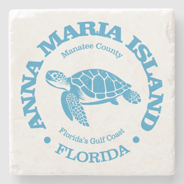 Posavasos De Piedra Isla Anna Maria (tortuga marina) (Anverso)
