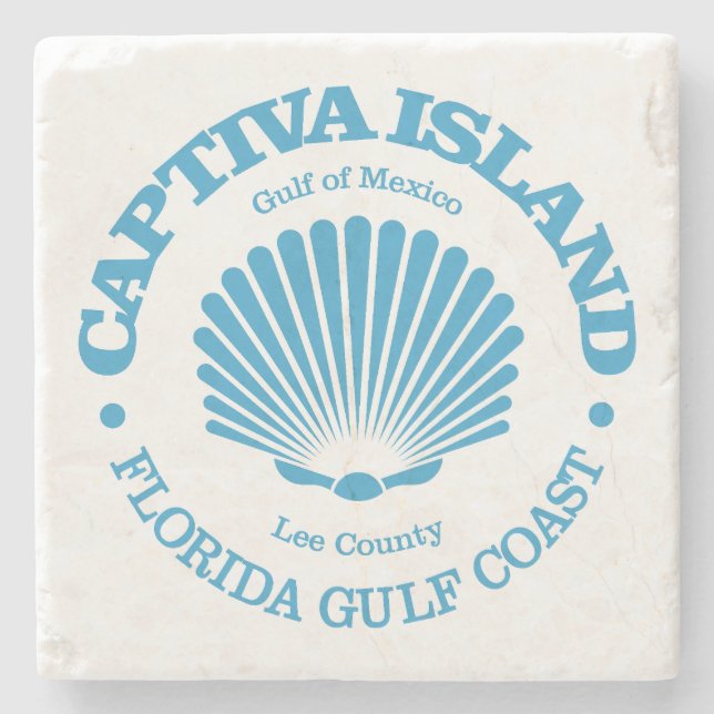 Posavasos De Piedra Isla de Captiva (concha de mar) (Anverso)