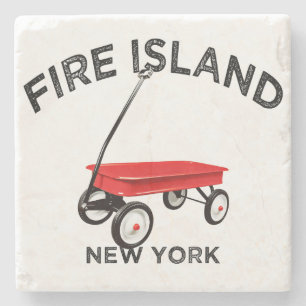Posavasos De Piedra Isla de Fuego versión grande Vagón Rojo Long Islan