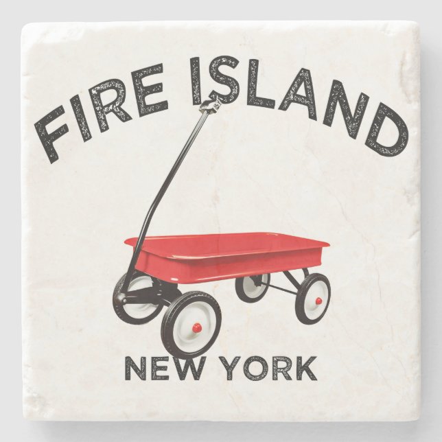 Posavasos De Piedra Isla de Fuego versión grande Vagón Rojo Long Islan (Anverso)