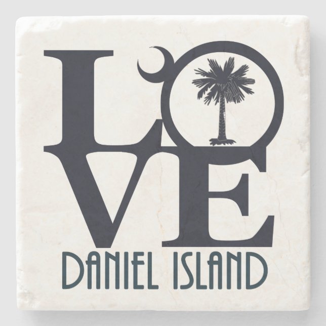 Posavasos De Piedra Isla LOVE Daniel (Anverso)