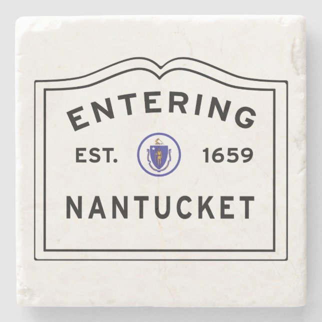 Posavasos De Piedra Isla Nantucket Massachusetts (Anverso)