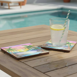 Posavasos De Piedra Island Tropical Beach Sunset