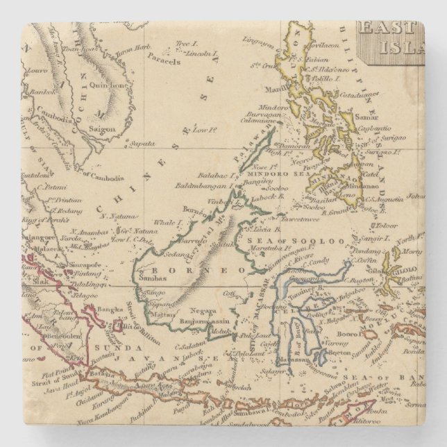 Posavasos De Piedra Islas del este de la India (Anverso)