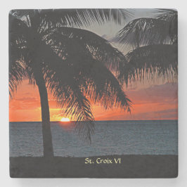 Posavasos De Piedra Islas Vírgenes Santa Cruz Sunset USVI Personaliza