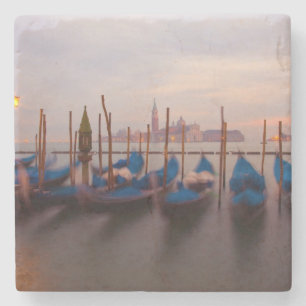 Posavasos De Piedra Italia, Venecia. Gondolas ancladas al anochecer.