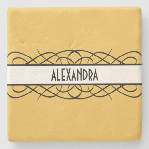 Posavasos De Piedra Ivory Deco florece la montaña rusa de piedra