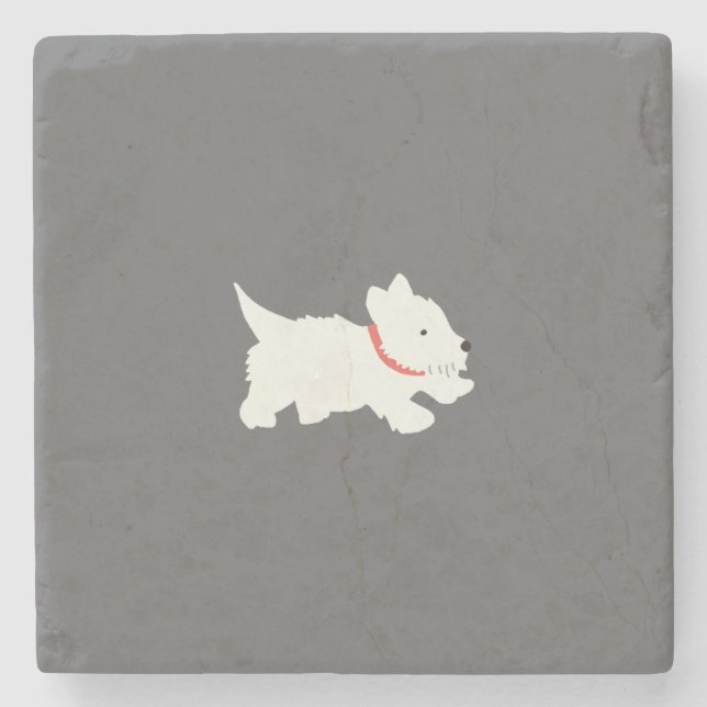 Posavasos De Piedra Izzie el Westie (Anverso)