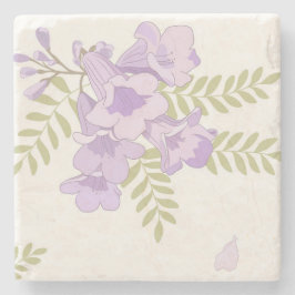 Posavasos De Piedra Jacaranda Florece Soporte Floral Australiano