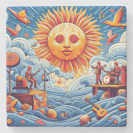 Posavasos De Piedra Jam oceánica sacudida por el sol: el arte de un fe