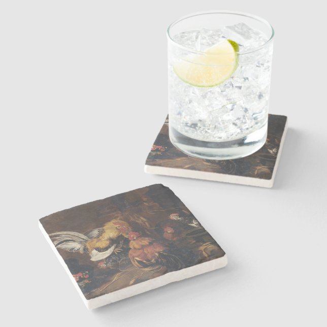 Posavasos De Piedra Jan Fyt Cockfight (Lateral)