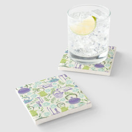 Posavasos De Piedra Japanese Green Teapot Design