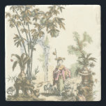 Posavasos De Piedra Jardín asiático con mujeres y animales<br><div class="desc">Un bonito jardín de estilo asiático con varios animales y vigilado por una mujer atenta. La escena evoca los pensamientos del Jardín del Edén,  con una serpiente deslizándose en primer plano. ¡Un regalo perfecto para la persona de su vida que viaja bien por el mundo!</div>