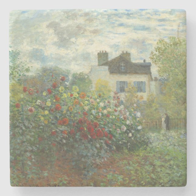 Posavasos De Piedra Jardín de artistas monet en pintura argentina (Anverso)