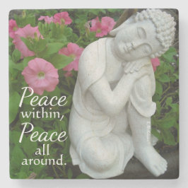 Posavasos De Piedra Jardín de Buda Pacífico Coaster de Piedra – Paz In