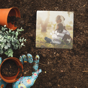 Posavasos De Piedra Jardín de Fotos de Recuerdo de Mascotas Monograma