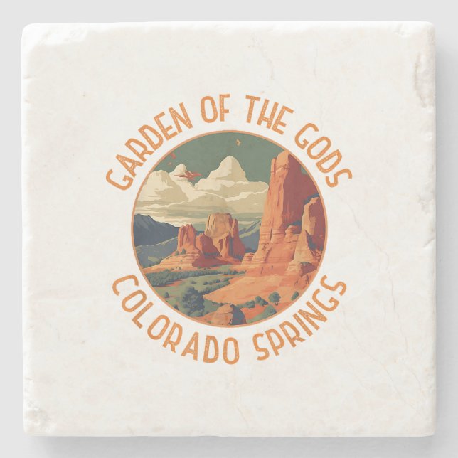 Posavasos De Piedra Jardín de los dioses Cir en problemas de los manan (Anverso)