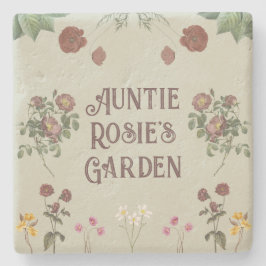 Posavasos De Piedra Jardín de visualización de Personalizado floral vi