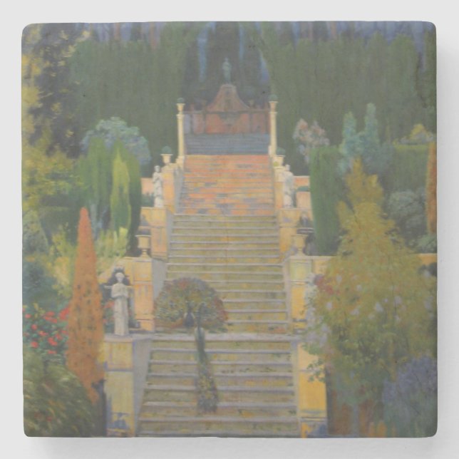 Posavasos De Piedra Jardín del Estado en Mallorca (por Santiago Rusiño (Anverso)