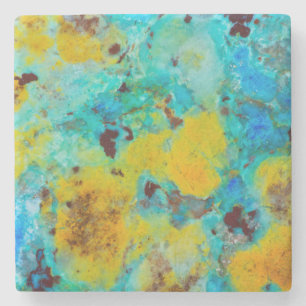 Posavasos De Piedra Jasper Crisocola Azul