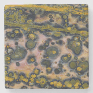 Posavasos De Piedra Jasper de océano de mancha amarilla