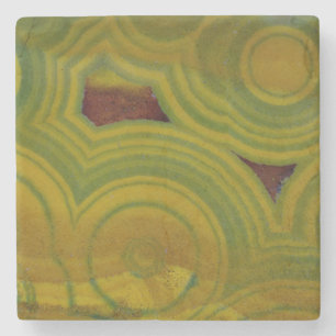 Posavasos De Piedra Jasper Oceánico de Manchas Amarillas