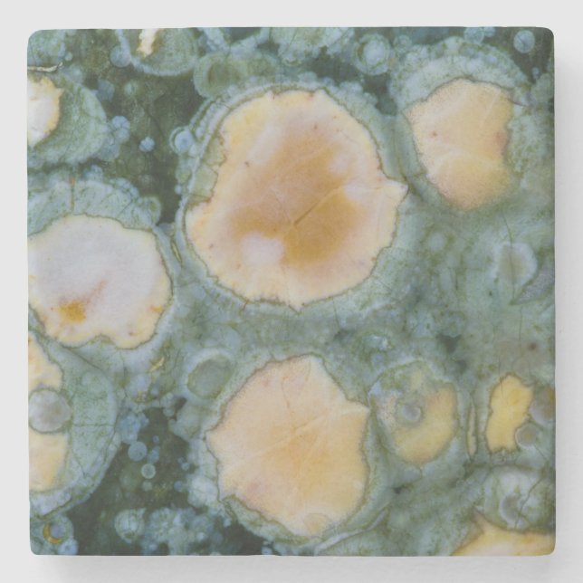 Posavasos De Piedra Jasper oceánico visto (Anverso)