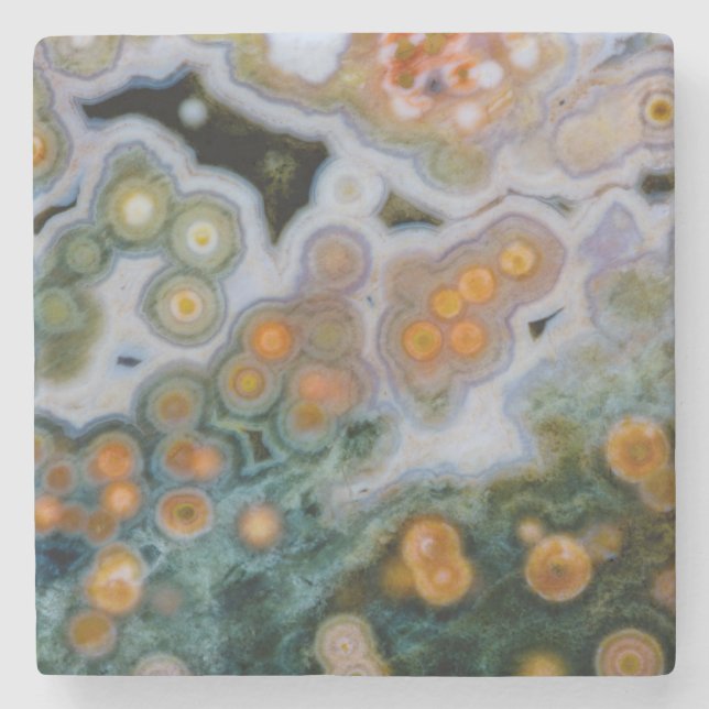 Posavasos De Piedra Jasper Océano Manchado (Anverso)