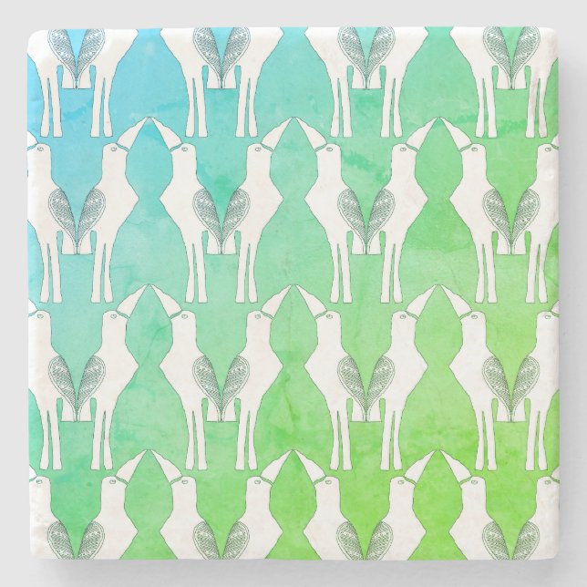 Posavasos De Piedra Javan Mina Bird Coaster (Anverso)