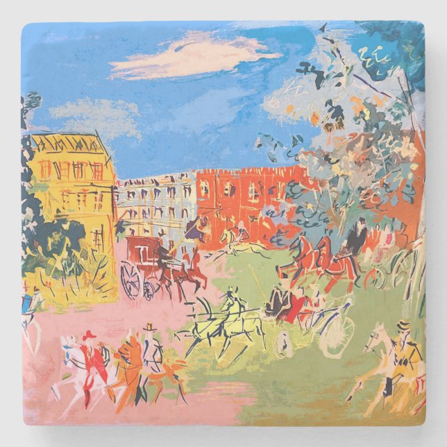 Posavasos De Piedra Jean Dufy Horsemen Stone Coaster (Anverso)