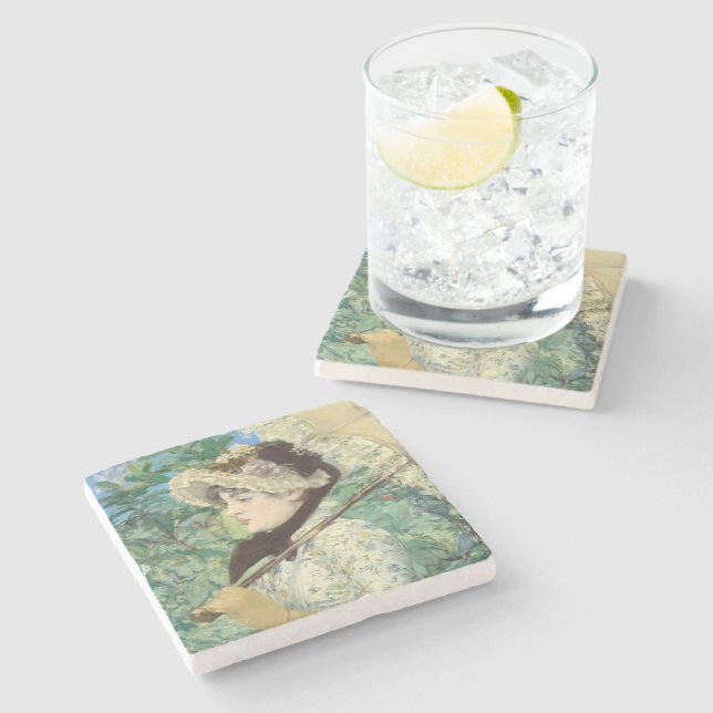 Posavasos De Piedra Jeanne (primavera) Edouard Manet (Lateral)
