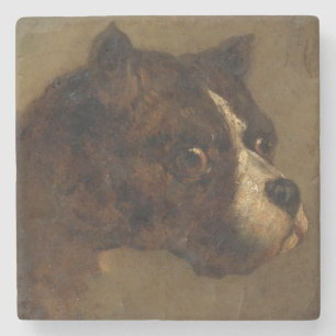 Posavasos De Piedra Jefe de Bulldog (por Théodore Géricault)