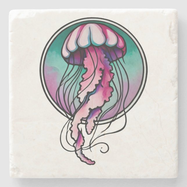 Posavasos De Piedra Jellyfish (Anverso)