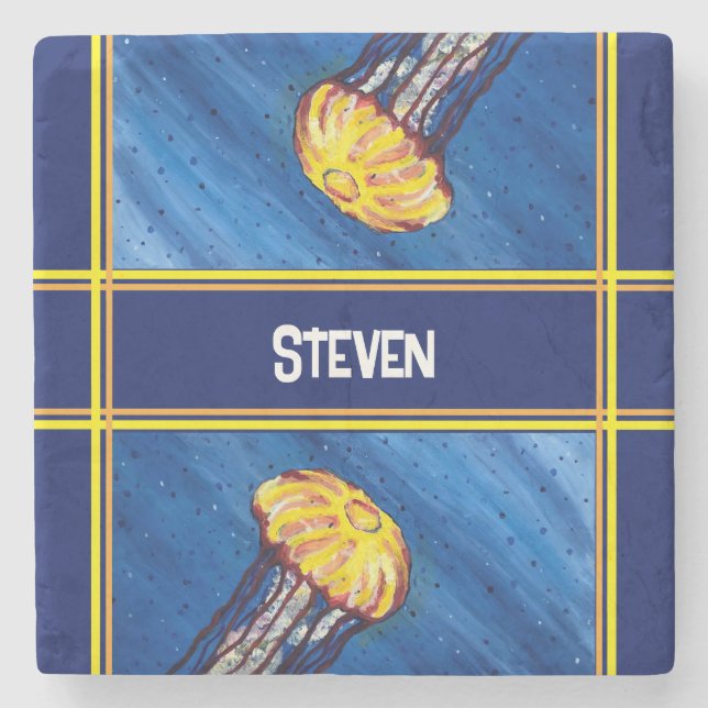 Posavasos De Piedra Jellyfish personalizado (Anverso)