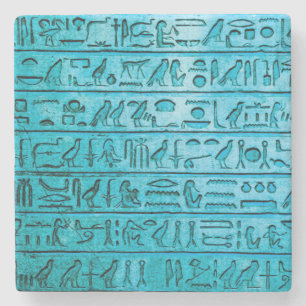 Posavasos De Piedra Jeroglíficos azules del Antiguo Egipto