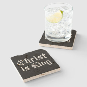 Posavasos De Piedra Jesucristo es Rey Arte Grunge Gothic Blackletter