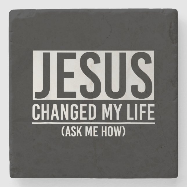 Posavasos De Piedra Jesús Cambió Mi Vida Preguntándome Cómo Jesús (Anverso)