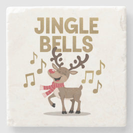 Posavasos De Piedra Jingle Bells canta reno
