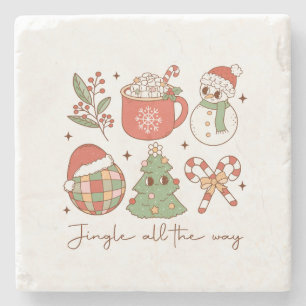Posavasos De Piedra Jingle de regalo de Navidad en todo el camino