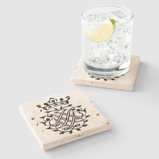 Posavasos De Piedra Johann Sebastian Bach Seal Escudo Monograma Insign (Lateral)