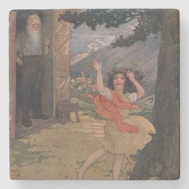 Posavasos De Piedra Johanna Spyri Heidi de los Alpes suizos (Anverso)