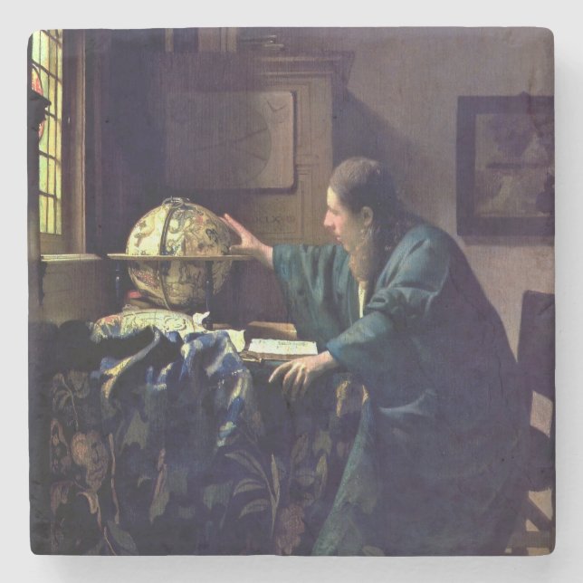 Posavasos De Piedra Johannes Vermeer - El astrónomo (Anverso)