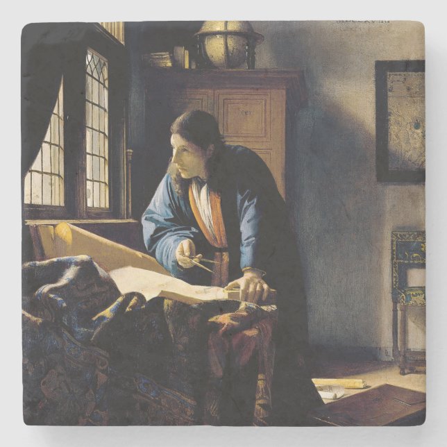 Posavasos De Piedra Johannes Vermeer - El geógrafo (Anverso)