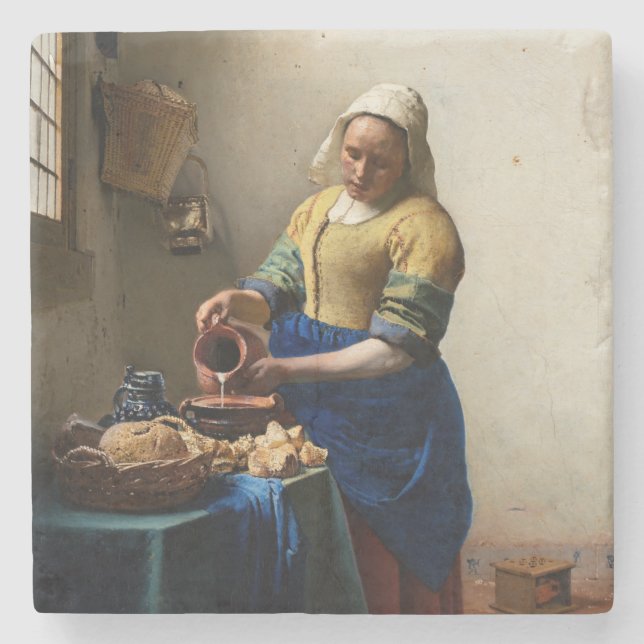 Posavasos De Piedra Johannes Vermeer - La Milkmaid (Anverso)