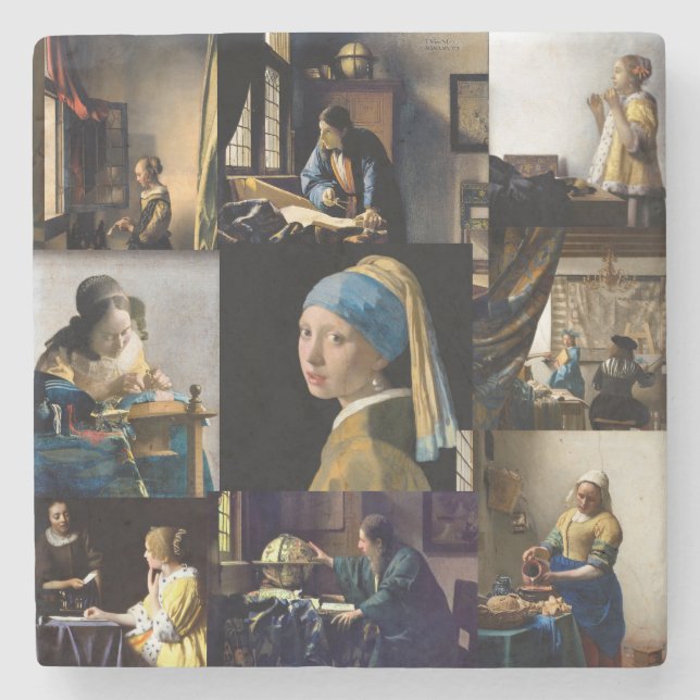Posavasos De Piedra Johannes Vermeer - Masterpieces Patchwork (Anverso)