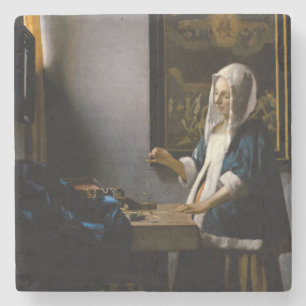 Posavasos De Piedra Johannes Vermeer - Mujer con equilibrio