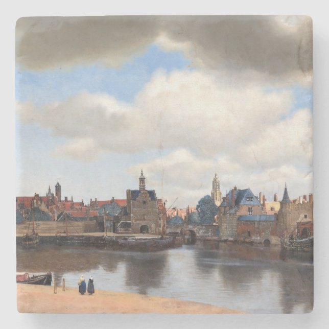 Posavasos De Piedra Johannes Vermeer - Vista de Delft (Anverso)