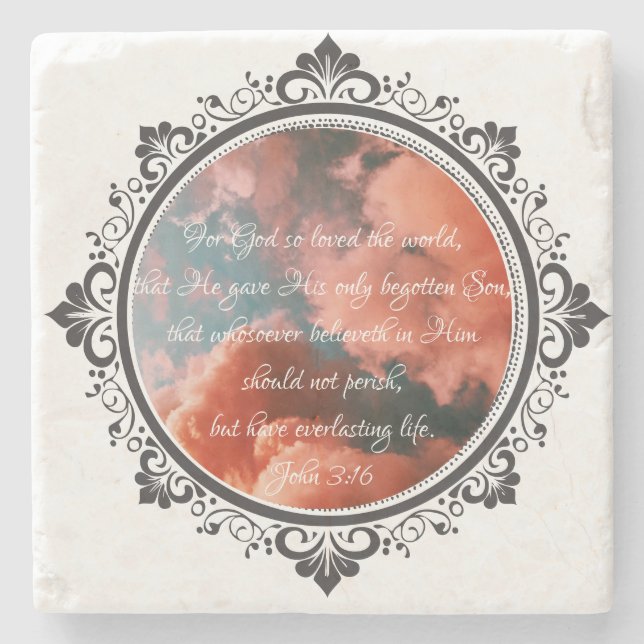 Posavasos De Piedra John 3:16 Stone Coaster (Anverso)